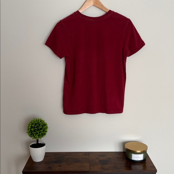 Vans Women's Burgundy Logo Tee with Leopard Print - Medium - Picture 7 of 9